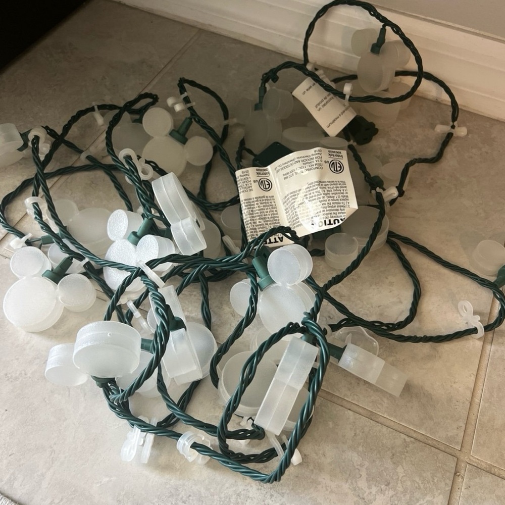 2 Disney Magic Holiday Shimmering Magic LED Mickey Mouse Light String